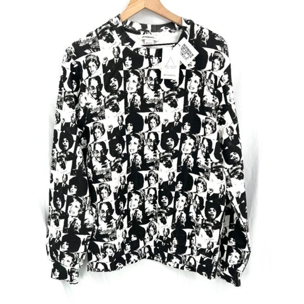 NEW Elevenparis Norman urban cultural icons pullover sweatshirt black‎ white L